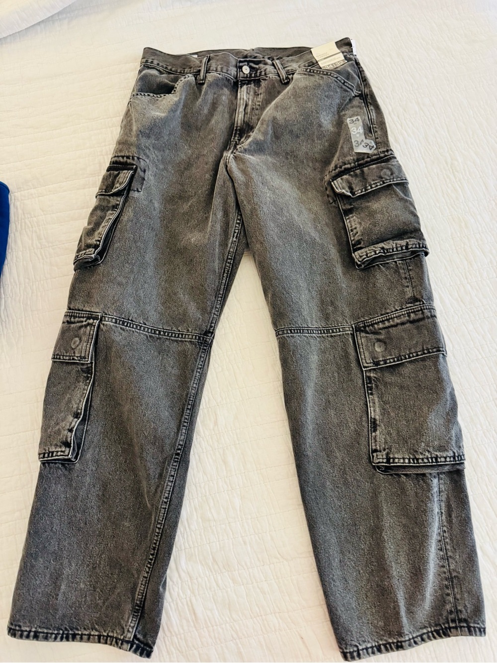 GAP Men's Black Double Cargo Baggy Jeans